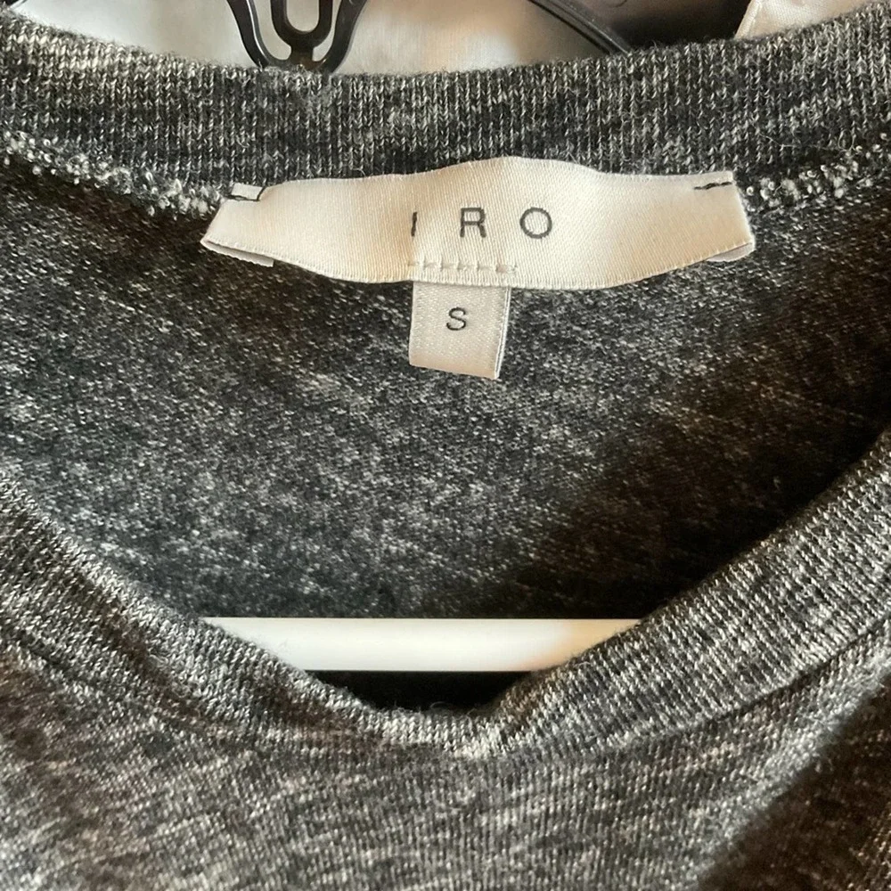 Iro Loretta Gray Knit Front Twist Mini Dress Size Small